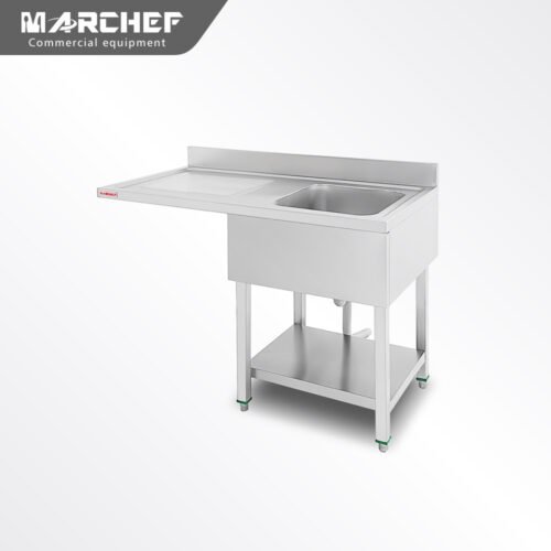 Freestanding Commercial Stainless Steel Single Sink with Plateform & Undershelf SX-126