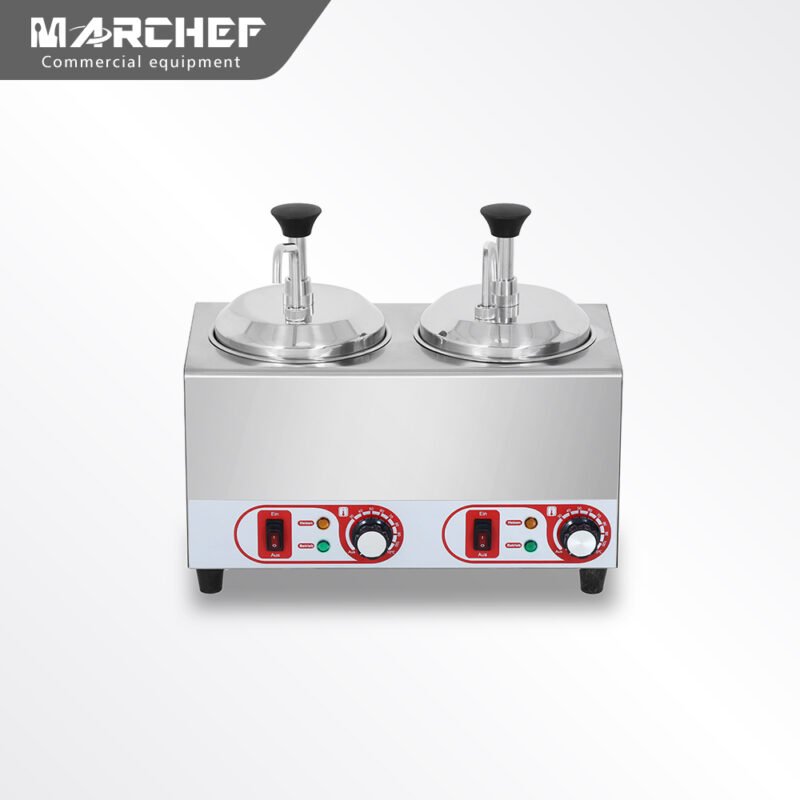 Marchef Commercial Electric Double Tank Sauce Warmer Dispenser CW-Q2