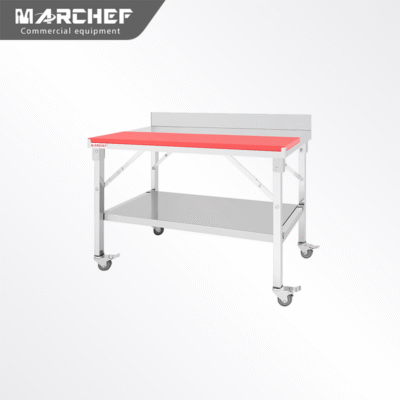 Marchef Kitchen Stainless Folding table with sticky board and wheels SZT-9061